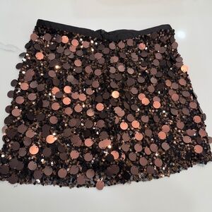 Zara Sequin Mini Skirt Black/Brown